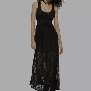 Hot Topic Black Lace Overlay Dress